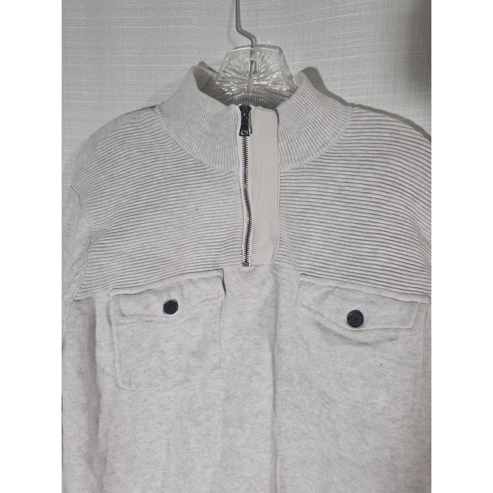 INC. Womens Size Xl Quarter Zip Sweatershirt Light Heather Grey - Picture 3 of 6